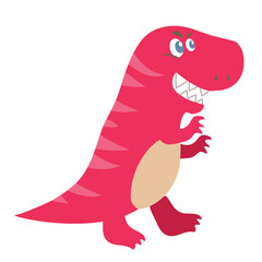 Clipart cute Megalosaurus dino on a white background. Funny cartoon dinosaur isolated on white background for packing paper, fabric, postcard, clothing, printable game card. Vector file.