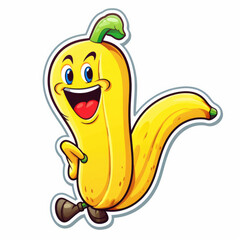 Cartoon funny fruits. Happy Banana.