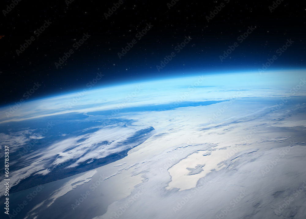 Canvas Prints earth planet in outer space. beautiful blue planet earth observation from the outer space. the eleme
