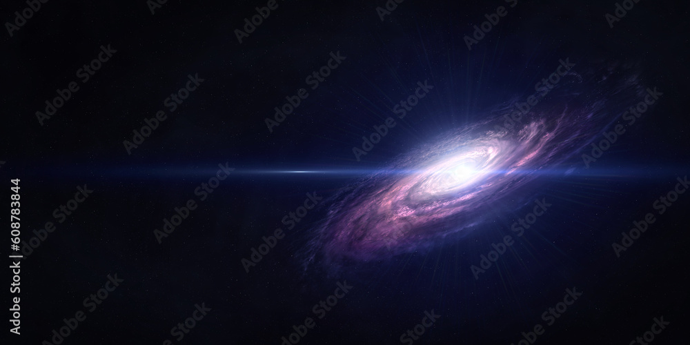 Wall mural galaxy. spiral galaxy, beautiful science fiction wallpaper with endless deep space. elements of this