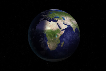 Nightly Earth. Europe, Africa and Asia at night. View of the beautiful planet Earth and stars....