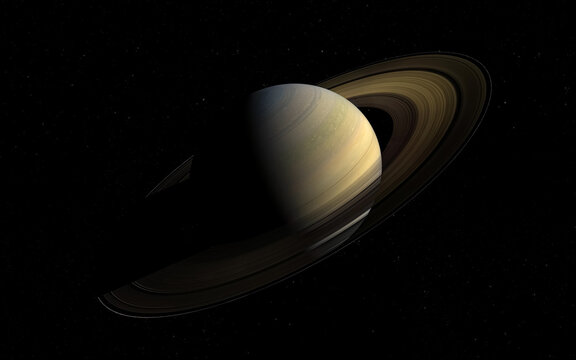 Saturn - gas giant planet. Saturn is the sixth planet from the Sun. Elements of this image furnished by NASA.