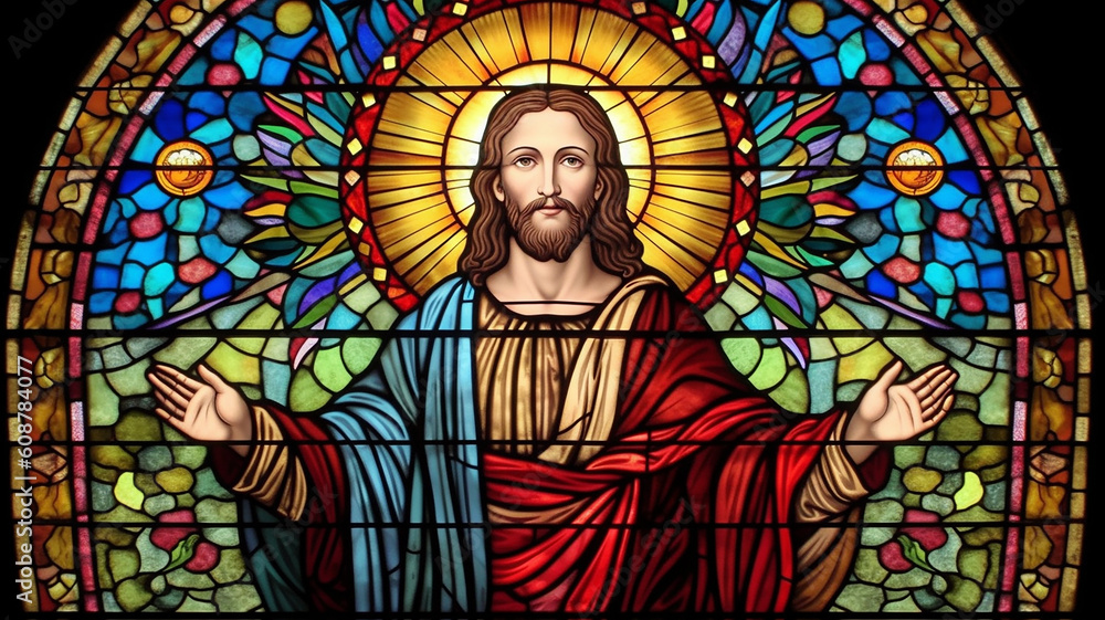 Wall mural jesus christ stained glass designs - Wall murals
