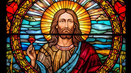 jesus christ stained glass designs
