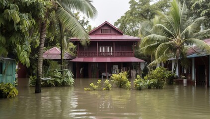 Fototapeta premium flood and hurricane -Ai