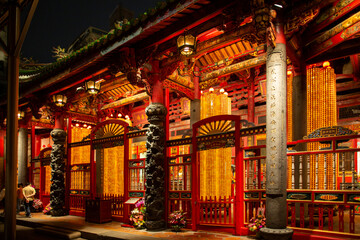 Longshan temple in Taipei city - 608785432
