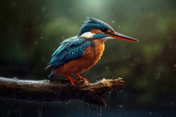 Obraz premium Kingfisher (Alcedo sp.). Generative AI