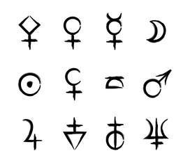 Full editable astrology set of planets. 