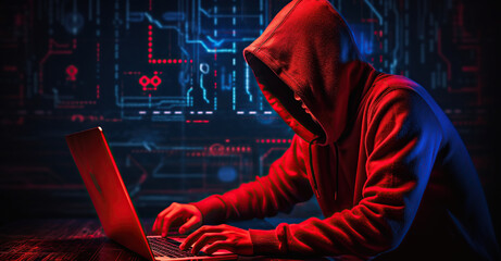 Anonymous hacker. Concept of dark web, cybercrime, cyberattack Generative AI