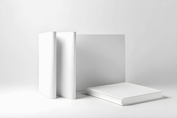 Mockup of white book cover on light background. Ideas for your design