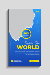 Obraz premium Travel and Tourism Facebook and Instagram Story Template