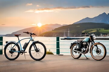 Fototapeta premium bike on the beach