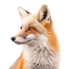 Fototapeta premium a Red Fox portrait in a Wildlife-themed, photorealistic illustration in a PNG format, cutout, and isolated. Generative AI