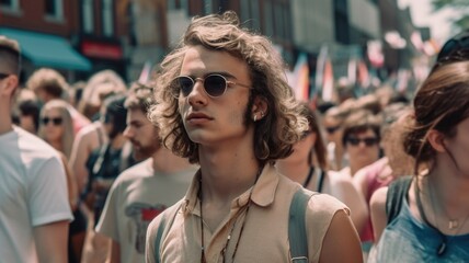 Activist youth going to pride march
