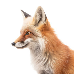 Fototapeta premium a Red Fox portrait in a Wildlife-themed, photorealistic illustration in a PNG format, cutout, and isolated. Generative AI