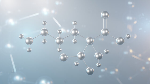 eflornithine molecular structure, 3d model molecule, vaniqa, structural chemical formula view from a microscope