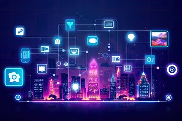 Fototapeta premium World of contactless technologies. Generative AI