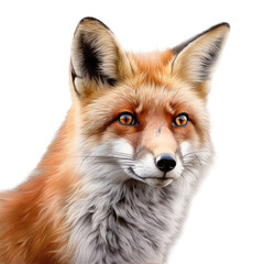Obraz premium a Red Fox portrait in a Wildlife-themed, photorealistic illustration in a PNG format, cutout, and isolated. Generative AI