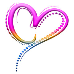 Heart pink color 3D fancy shape graphic png clipart