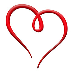 Heart red color 3D fancy shape graphic png clipart