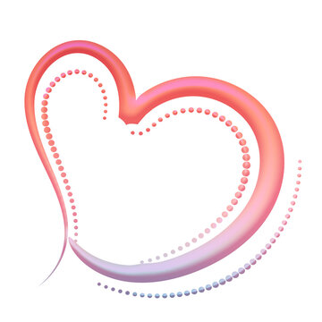 Heart pink color 3D fancy shape graphic png clipart
