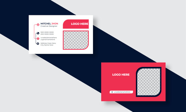 Vector Creative business card Design template.City Background Personal visiting card 
with company logo. Simple and clean design and a place for a photo with triangles,
squares, round,
