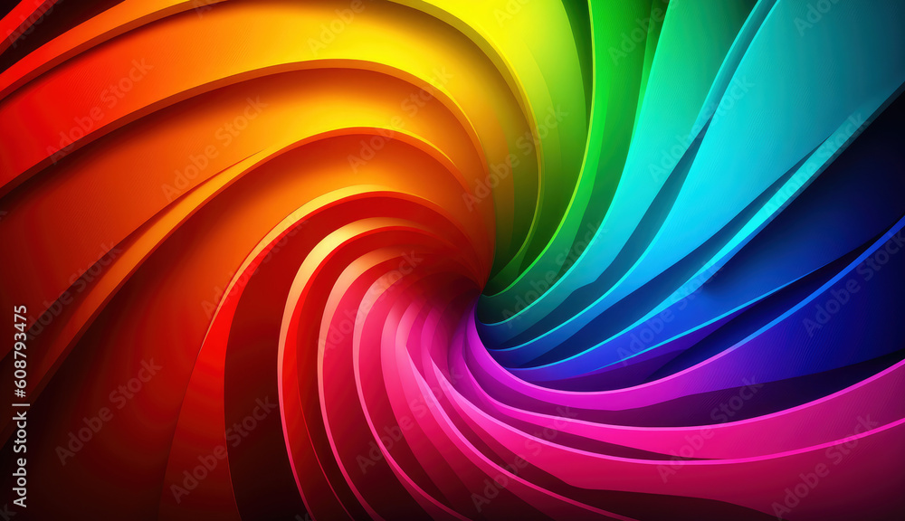 Wall mural abstract colorful background with a rainbow swirl. generative ai