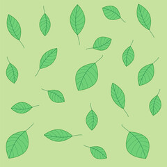 Vector pattern with leaves. Seamless spring ornament.