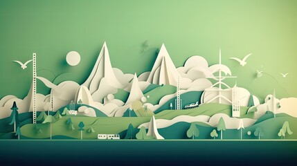 Green eco city concept 