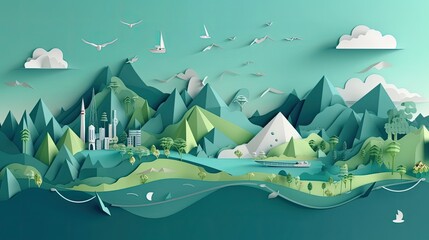 Green eco city concept 