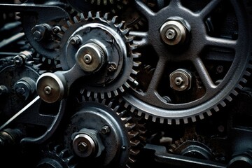 The combination of mechanical textures and atmospheric tones. Generative AI