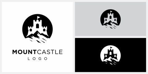 Mountain Castle Logo Design Inspiration. Icon Symbol Vector EPS 10.
