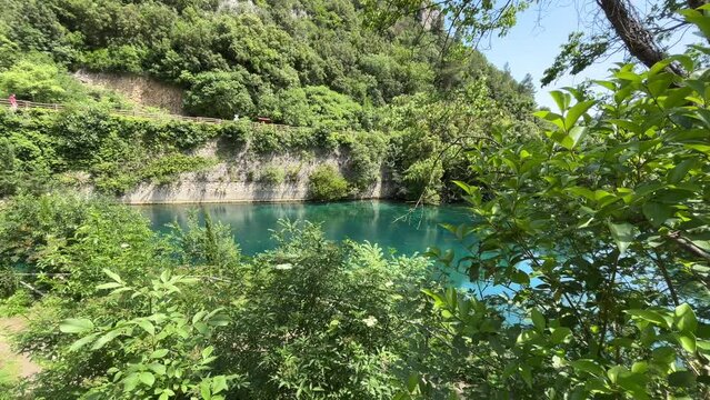 View of the gorge of river Nera in Stifone, Umbria region, Italy