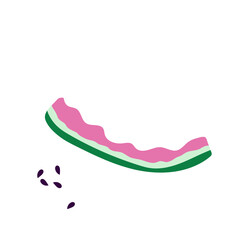 Watermelon peel in flat style isolated. cartoon bright summer fruit