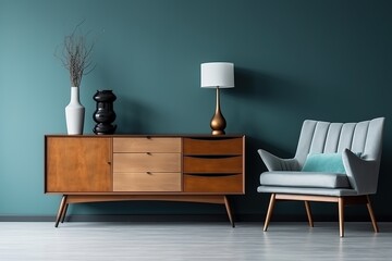nterior of living room with sofa, modern home. Generative AI Technology
