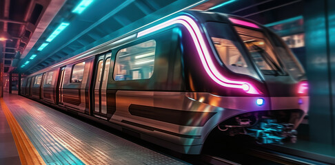 Fototapeta na wymiar Futuristic underground transportation concept