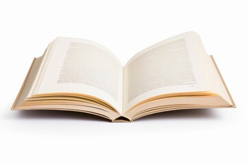 Whispers of Wisdom: An Open Book with Text on White Background, Generative AI