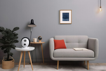 Mockup Poster, Leinwand, Couch, Wohnzimmer