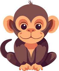 Cartoon cute monkey