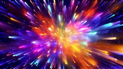 Explosion of colours speed lights background. Generative AI.