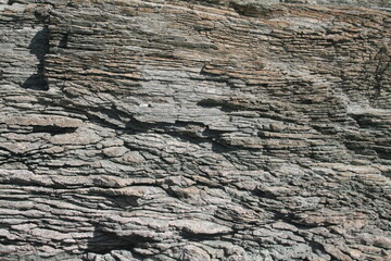 Natural coastal rock formation surface rough material close up textured wall pattern background cracked grunge cliff surface 