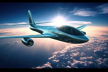 Bionic plane of the future. Generative AI.