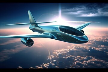 Bionic plane of the future. Generative AI.