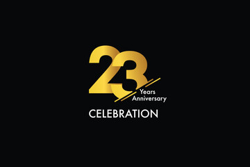 23rd, 23 years, 23 year anniversary gold color on black background abstract style logotype. anniversary with gold color isolated on black background, vector design for celebration vector