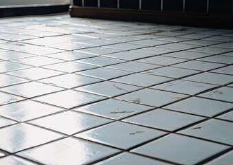 White terracotta tiles in the apartment. Generative AI