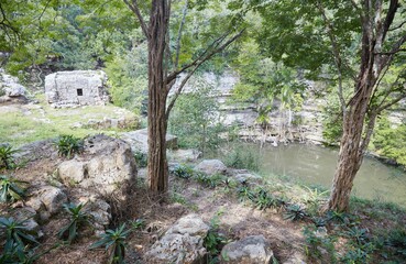 The sacred cenote of Chichen Itza, which was seen as a link to the underworld, or Xibalbla