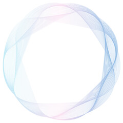Abstract pink and blue circle wave frame background. Vector illustration.	