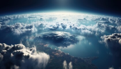 Obraz premium In a water balloon climate change world illustration graphic illustration of a earth vector. Generative Ai