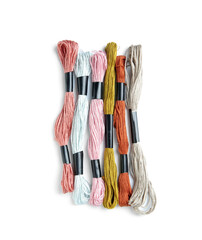 Different moulin threads isolated on white background