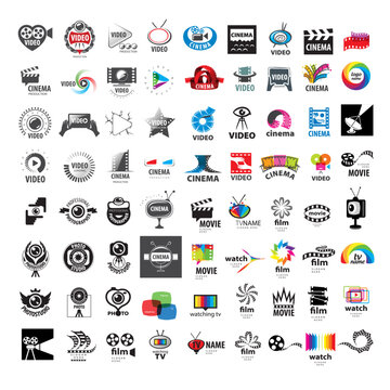 : large set of vector logos photo and video production